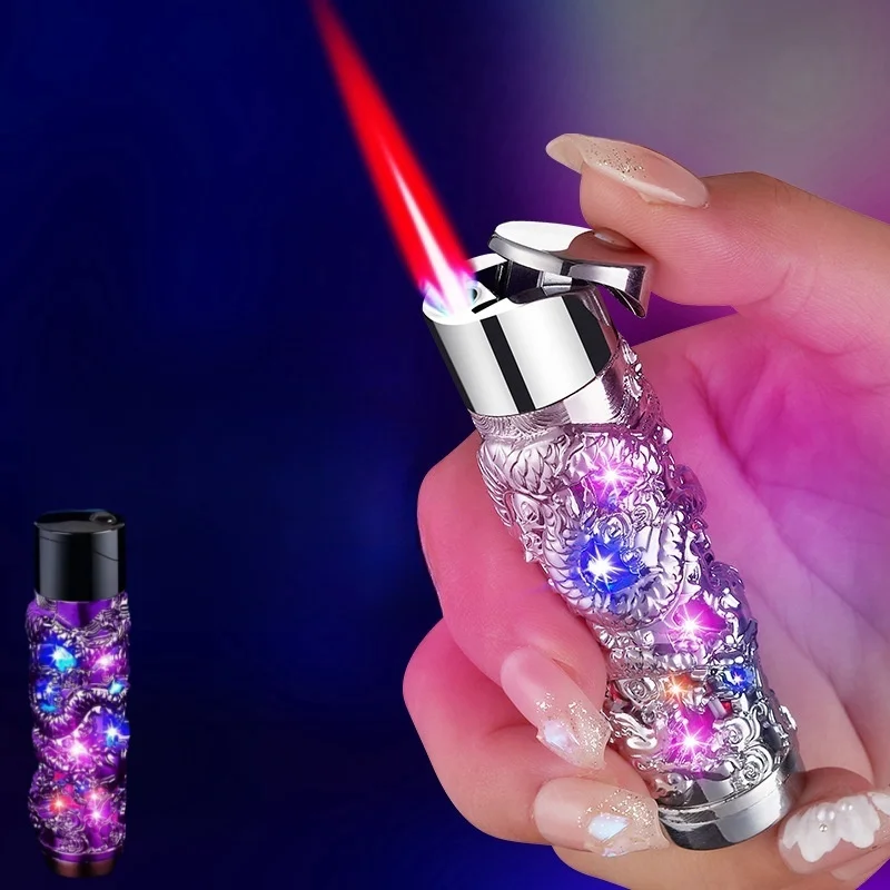 Metal Relief Inflatable Lighter Windproof Jet Blue Flame Turbine Torch Cigar Lighter Fashionable Men's Smoking Gift
Metal Relief Inflatable Lighter Windproof Jet Blue Flame Turbine Torch Cigar Lighter Fashionable Men's Smoking Gift