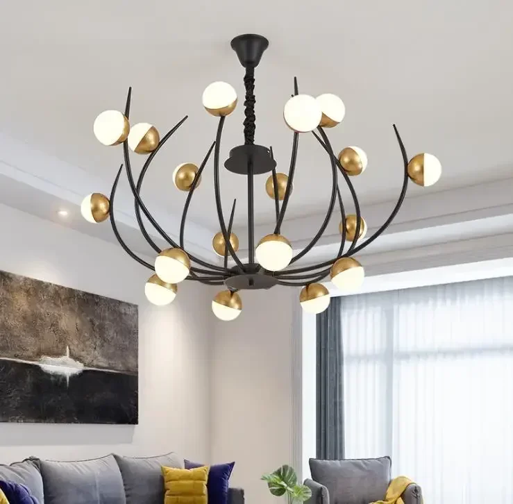 Nordic chandelier creative postmodern living room headlamp light luxury art bedroom lamp simple atmospheric Chandelier
Nordic chandelier creative postmodern living room headlamp light luxury art bedroom lamp simple atmospheric Chandelier