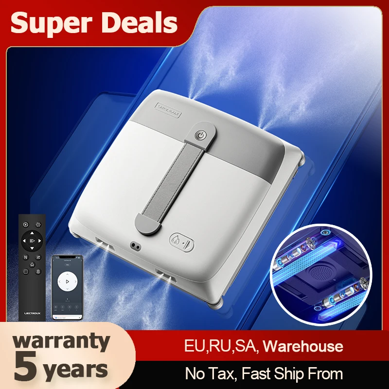 Window cleaning robot Liectroux G9, with 2 vibrating bionic arms, 8-way water pump spray,10000KPa,frameless works,voice prompts
Window cleaning robot Liectroux G9, with 2 vibrating bionic arms, 8-way water pump spray,10000KPa,frameless works,voice prompts
