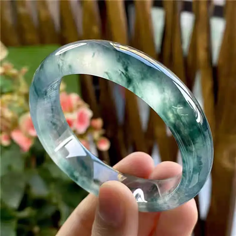 Dulong jade ice type floating flower jade bracelet, quartzite jade jadeite jade bracelet
Dulong jade ice type floating flower jade bracelet, quartzite jade jadeite jade bracelet