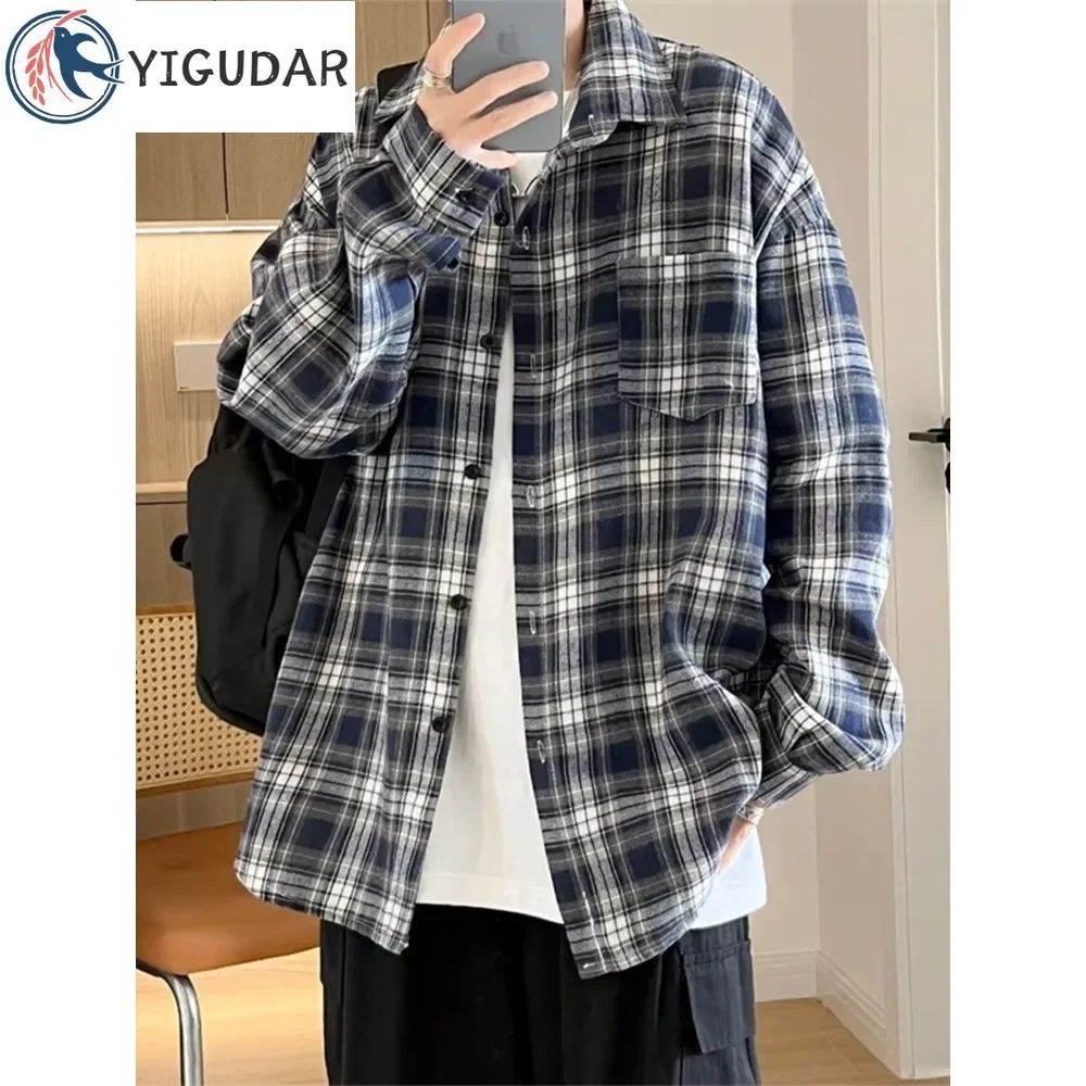 2023 New Men Casual Plaid Flannel Shirt Long-Sleeved Chest Two Pocket Design Fashion Printed-Button Men Clothing y2k Tops Shirt
2023 New Men Casual Plaid Flannel Shirt Long-Sleeved Chest Two Pocket Design Fashion Printed-Button Men Clothing y2k Tops Shirt