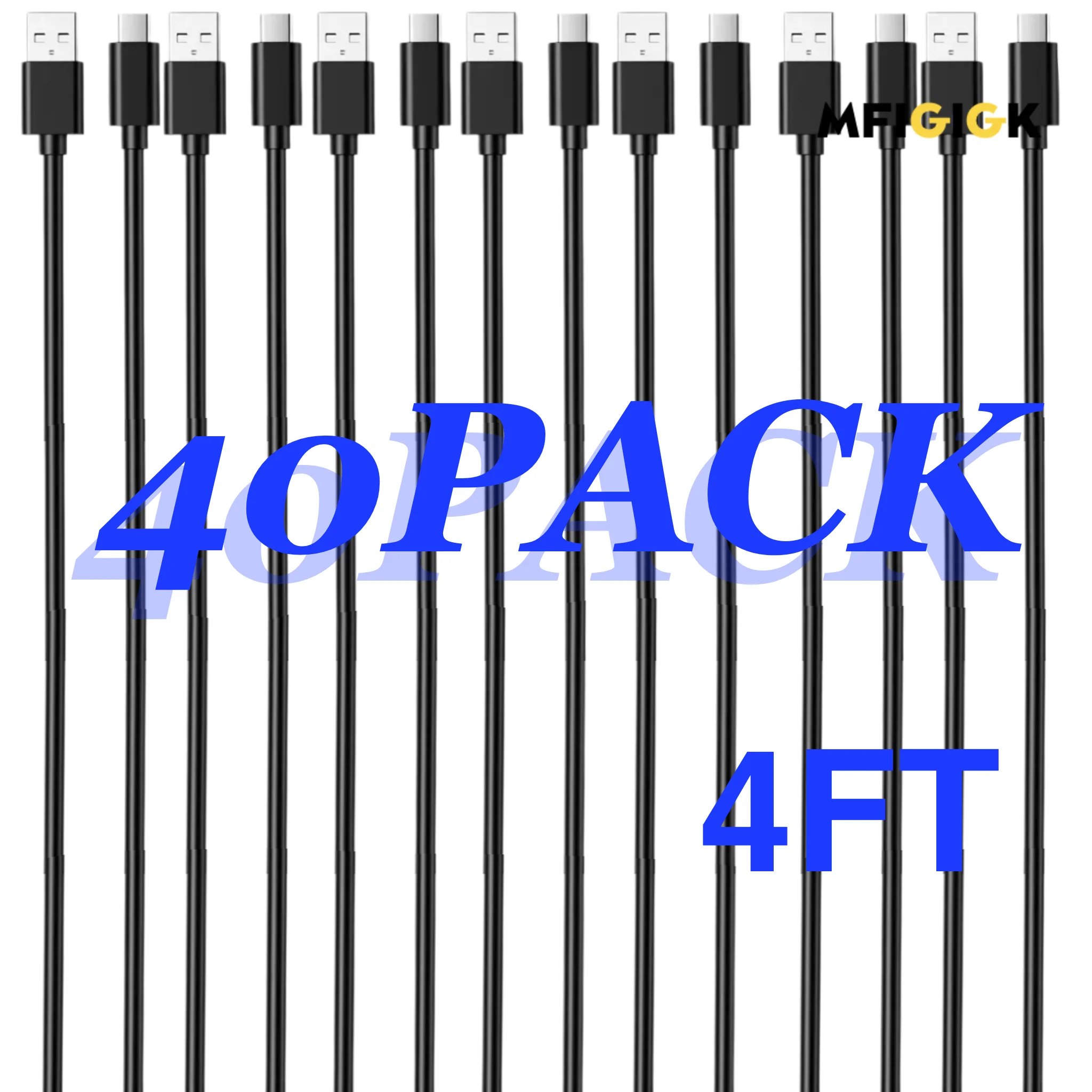 MFIGIGK Bulk Lot 40x USB C Cable Fast Charger Type C Cord for S9 S10 Note10
MFIGIGK Bulk Lot 40x USB C Cable Fast Charger Type C Cord for S9 S10 Note10