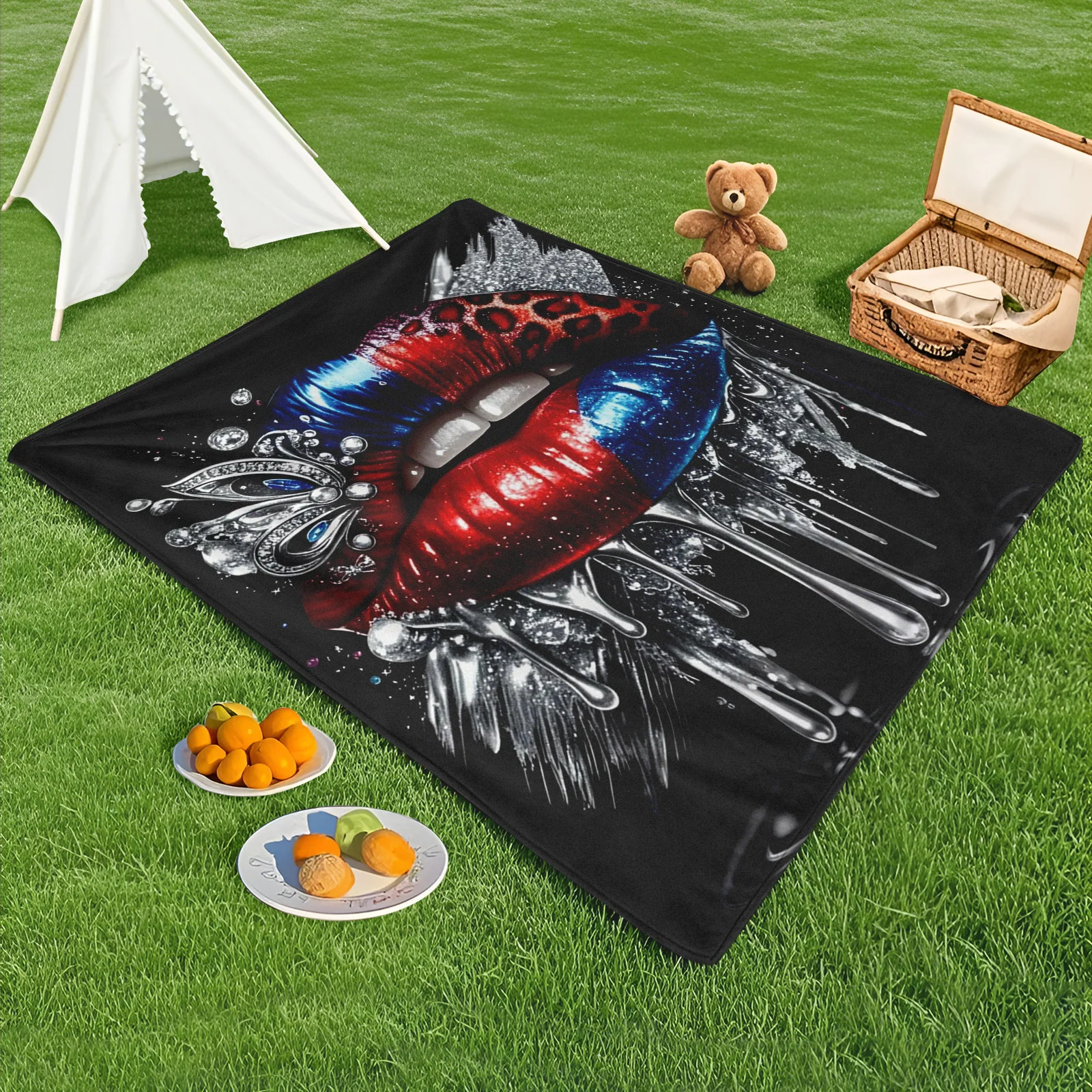 Luxurious Lips Red Blue And Silver Glam Outdoor Blanket For Elegant And Stylish Outdoor Adventures And Relaxing Moments
Luxurious Lips Red Blue And Silver Glam Outdoor Blanket For Elegant And Stylish Outdoor Adventures And Relaxing Moments