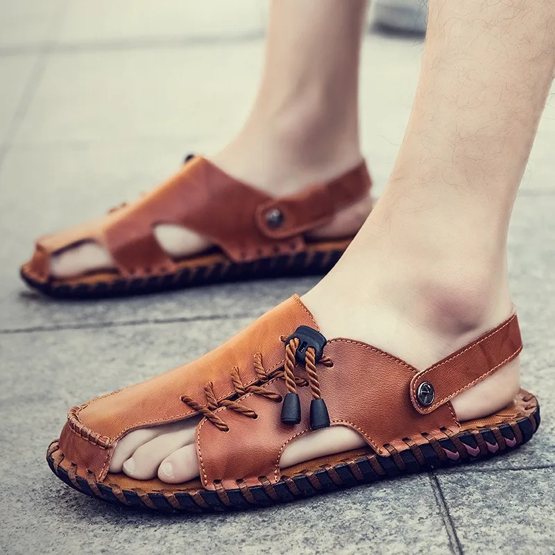 Fashion Mens Sandals Genuine Leather Summer Beach Slippers Male Non-Slip Soft Comfortable Outdoor Shoes High Quality Man Sandals
Fashion Mens Sandals Genuine Leather Summer Beach Slippers Male Non-Slip Soft Comfortable Outdoor Shoes High Quality Man Sandals