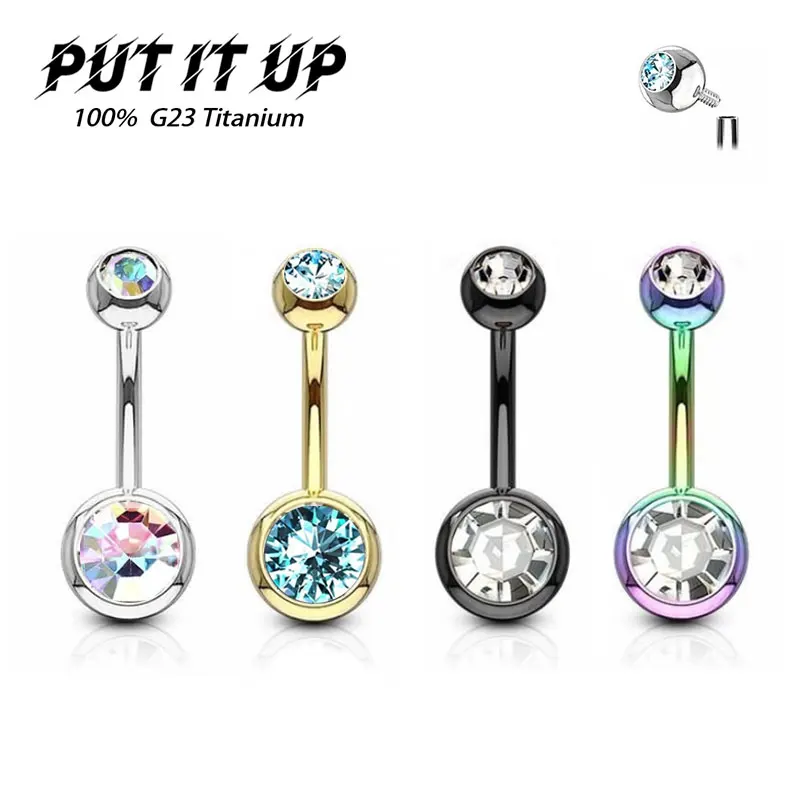 G23 Titanium Navel Ring 14G Internal Thread Belly Piercing Inlay 5A Zircon Classic Sexy Belly Piercing Jewelry Custom Wholesale
G23 Titanium Navel Ring 14G Internal Thread Belly Piercing Inlay 5A Zircon Classic Sexy Belly Piercing Jewelry Custom Wholesale