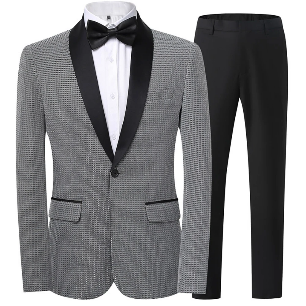 New Arrival Hot Stamping Men's Suit Set 3 Pieces Dancing Wear,Luxurious Shawl Lapel Tuxedo For Men Wedding Groom Sets M-6XL
New Arrival Hot Stamping Men's Suit Set 3 Pieces Dancing Wear,Luxurious Shawl Lapel Tuxedo For Men Wedding Groom Sets M-6XL