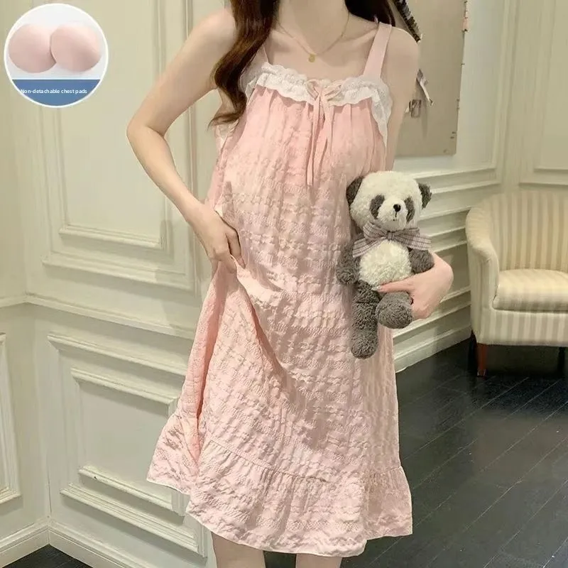 Elegant Lace Knot Chemise Nightgown Women's Pure Desire Princess Style Home Clothes Long Skirt Super Fairy Tale
Elegant Lace Knot Chemise Nightgown Women's Pure Desire Princess Style Home Clothes Long Skirt Super Fairy Tale