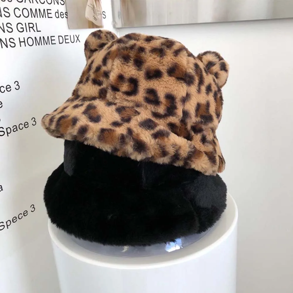Cute Girls Leopard Autumn Winter Korean Bear Ears Bucket Hats Basin Hat Fisherman Hat
Cute Girls Leopard Autumn Winter Korean Bear Ears Bucket Hats Basin Hat Fisherman Hat