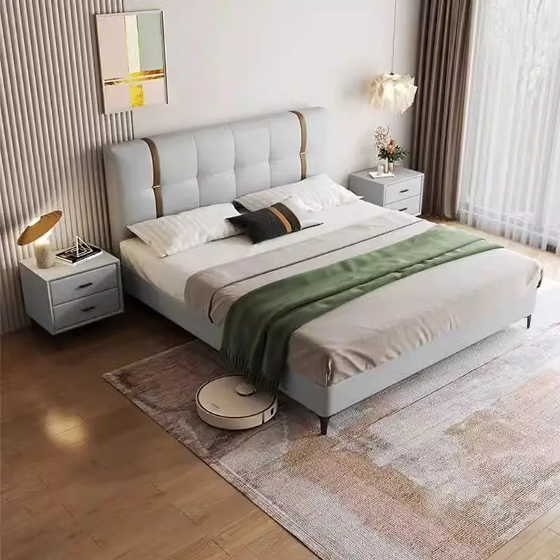 Modern Luxury Queen Bed Set Soft Wooden Bedroom Furniture with Double Upholstered Leather Bed for Villa & Hotel Use
Modern Luxury Queen Bed Set Soft Wooden Bedroom Furniture with Double Upholstered Leather Bed for Villa & Hotel Use