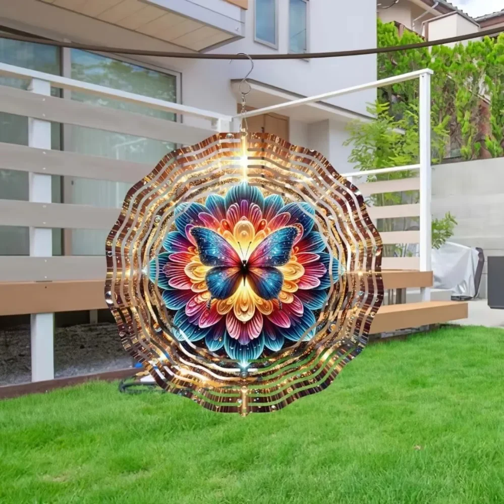 Iron Wind Chime for Windowsill,Bohemian Mandala Floral Butterfly Wind Spinner 3D Stainless Steel Metal Sculpture For Garden Outd
Iron Wind Chime for Windowsill,Bohemian Mandala Floral Butterfly Wind Spinner 3D Stainless Steel Metal Sculpture For Garden Outd