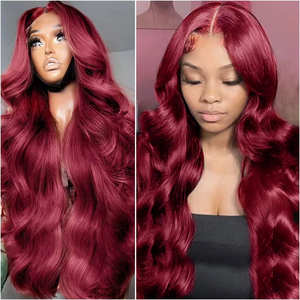 13x6 HD Lace 99J Burgundy Body Wave 13x4 Lace Front Wig Human Hair Frontal Wigs Preplucked Brazilian 200 Density 40 In For Women
13x6 HD Lace 99J Burgundy Body Wave 13x4 Lace Front Wig Human Hair Frontal Wigs Preplucked Brazilian 200 Density 40 In For Women
