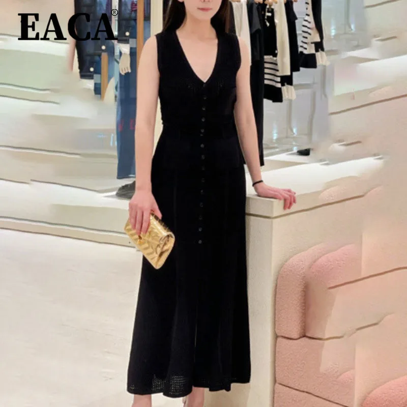 EACA Solid Color High-quality V-neck Single-breasted Top, 2025 Summer New Women's Loose Long Slit Skirt, Versatile Two-piece Set
EACA Solid Color High-quality V-neck Single-breasted Top, 2025 Summer New Women's Loose Long Slit Skirt, Versatile Two-piece Set