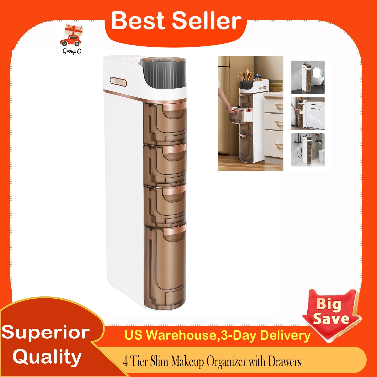 Узкий шкаф для хранения в ванной, 4-ярусный тонкий органайзер для косметики с ящиками, для хранения средств по уходу за кожей у туалета
Узкий шкаф для хранения в ванной, 4-ярусный тонкий органайзер для косметики с ящиками, для хранения средств по уходу за кожей у туалета