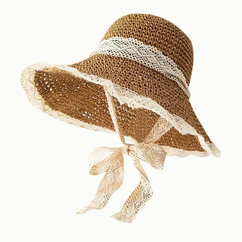 Summer Hats for women sun hat Lace Ribbon Sunshade Sun Protect Beach Accessories Sunhat Big Brim Vacation Foldable Cap Wholesale
Summer Hats for women sun hat Lace Ribbon Sunshade Sun Protect Beach Accessories Sunhat Big Brim Vacation Foldable Cap Wholesale