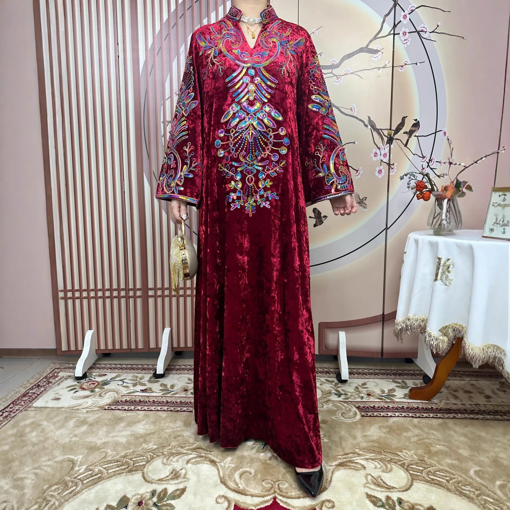 SuperAen мусульманское модное женское длинное бархатное платье, осеннее элегантное вечернее платье большого размера с длинными рукавами и блестками
SuperAen мусульманское модное женское длинное бархатное платье, осеннее элегантное вечернее платье большого размера с длинными рукавами и блестками