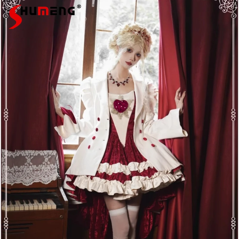 French Elegance Lolita Style Dress Set Autumn and Winter New Women's Irregular Long Jacke Coat Classic Double-breasted Blazer
French Elegance Lolita Style Dress Set Autumn and Winter New Women's Irregular Long Jacke Coat Classic Double-breasted Blazer