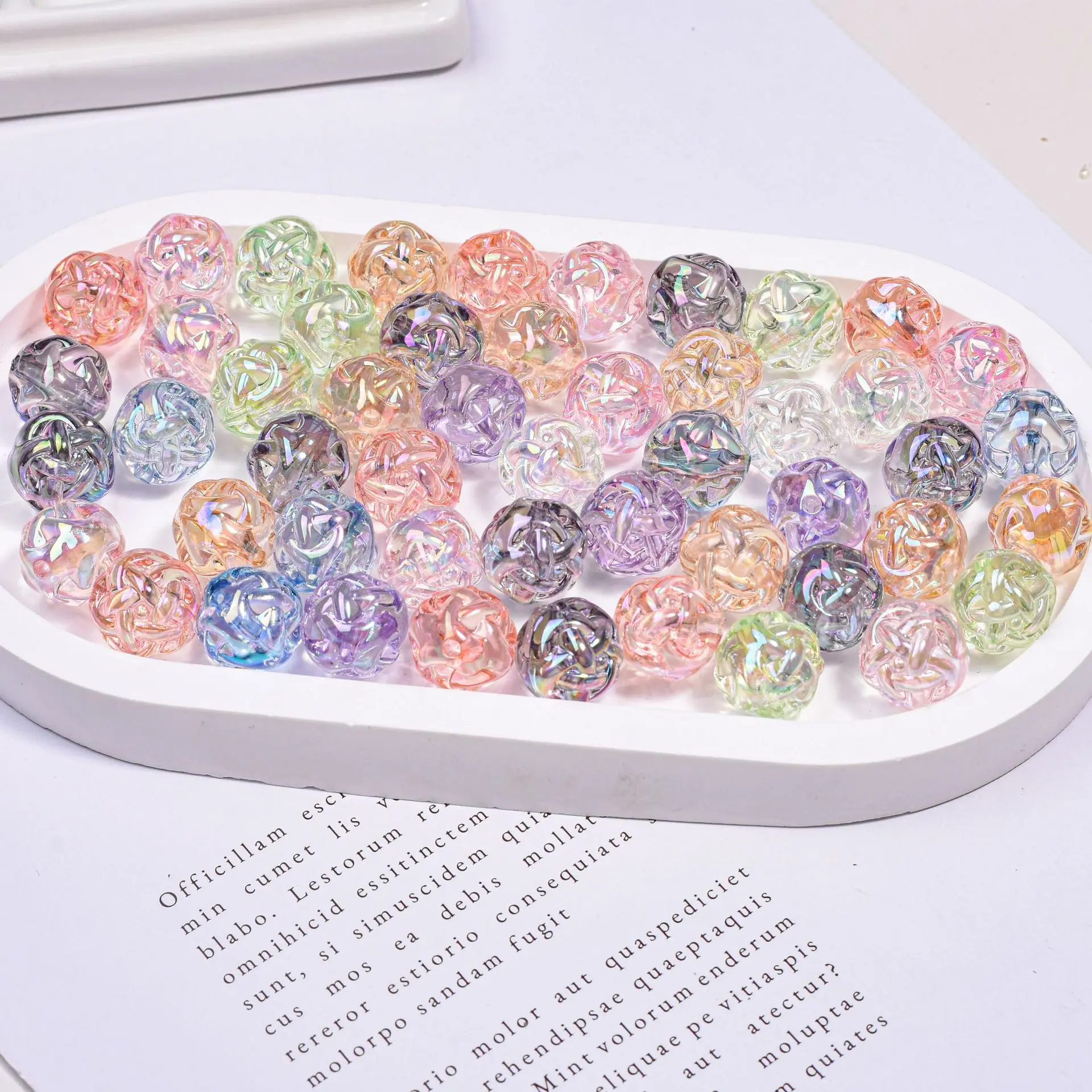 Wholesale 100pcs 16mm AB Transparent Colors Mesh Ball Acrylic Jewelry Beads Fit Bracelet Necklace Earring Pen DIY Making
Wholesale 100pcs 16mm AB Transparent Colors Mesh Ball Acrylic Jewelry Beads Fit Bracelet Necklace Earring Pen DIY Making