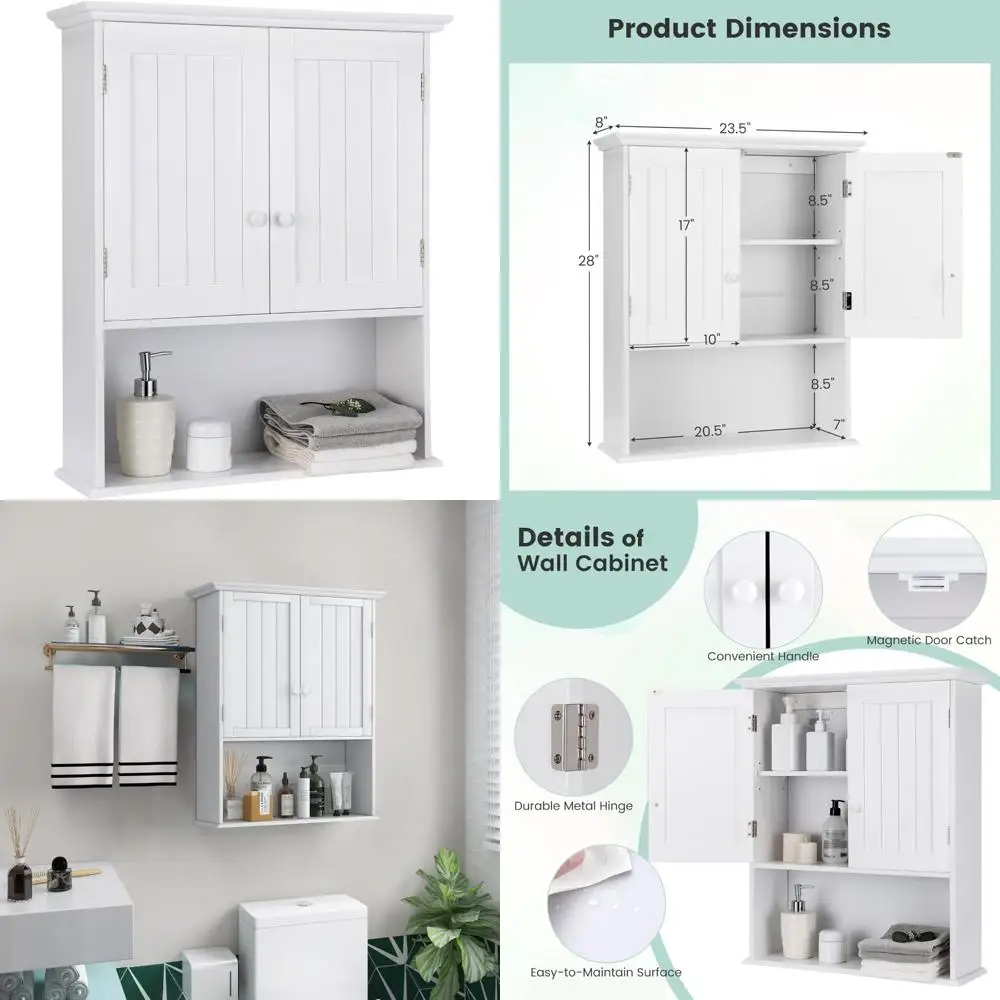 Giantex Wall-Mounted Medicine Cabinet with Adjustable Shelves, 2-Door Bathroom Storage Solution for Over Toilet Space
Giantex Wall-Mounted Medicine Cabinet with Adjustable Shelves, 2-Door Bathroom Storage Solution for Over Toilet Space