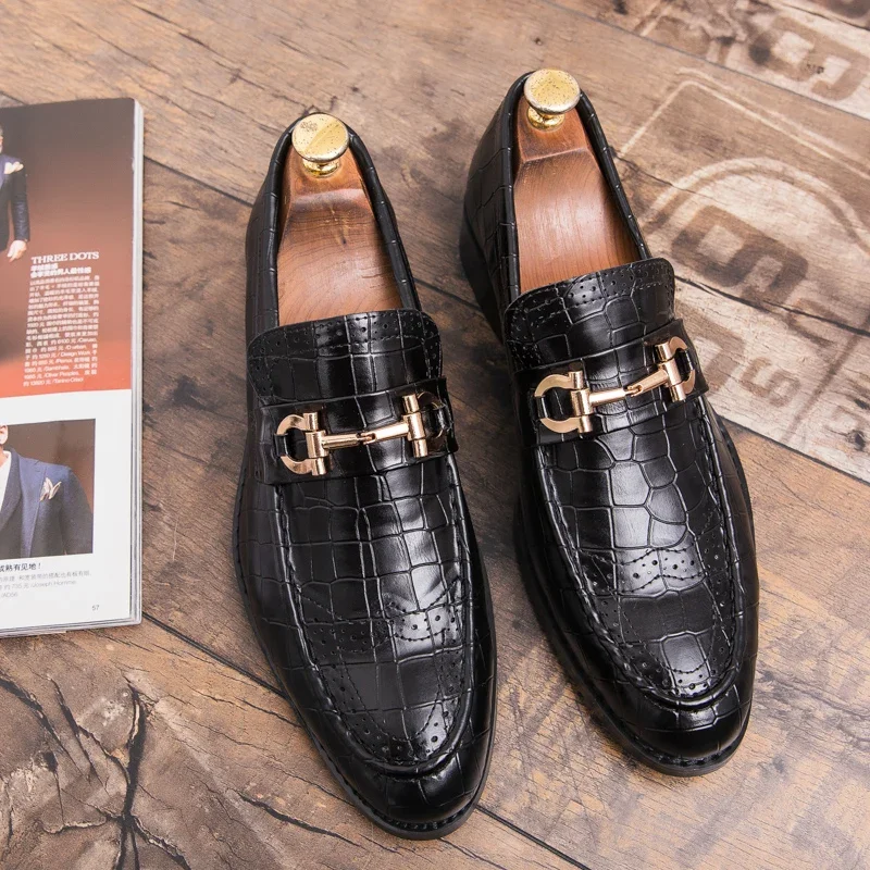 Men's Leather Casual Shoes Designer Metal Buckle Loafers Fashion Business Dress Shoes for Men Luxury Business Leather Shoes New
Men's Leather Casual Shoes Designer Metal Buckle Loafers Fashion Business Dress Shoes for Men Luxury Business Leather Shoes New