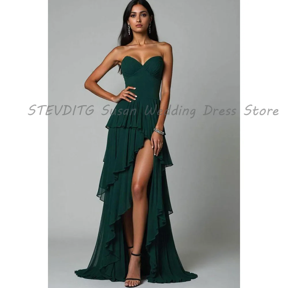 Green Evening Dresses Women Strapless Sleeveless Backless High Quality Floor Length Vent Tiered Asymmetrical Female Gowns Party
Green Evening Dresses Women Strapless Sleeveless Backless High Quality Floor Length Vent Tiered Asymmetrical Female Gowns Party