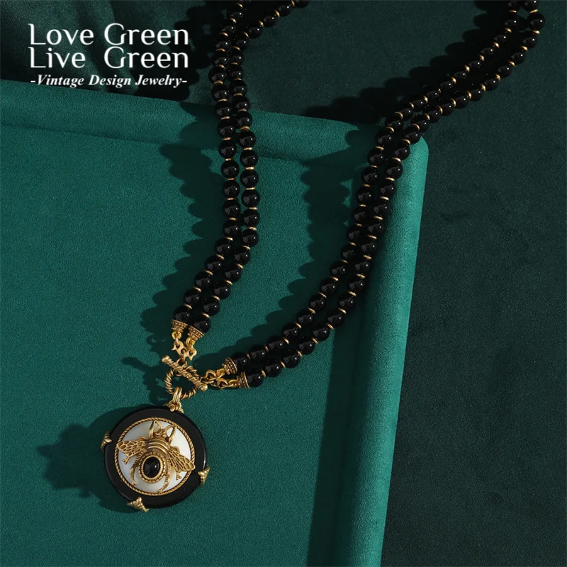 Винтажные украшения, ожерелье из черных бусин, женское ожерелье с подвеской в виде пчелы, натуральный камень, свадебные элегантные подвески, антикварный роскошный дизайнер 2025
Винтажные украшения, ожерелье из черных бусин, женское ожерелье с подвеской в виде пчелы, натуральный камень, свадебные элегантные подвески, антикварный роскошный дизайнер 2025