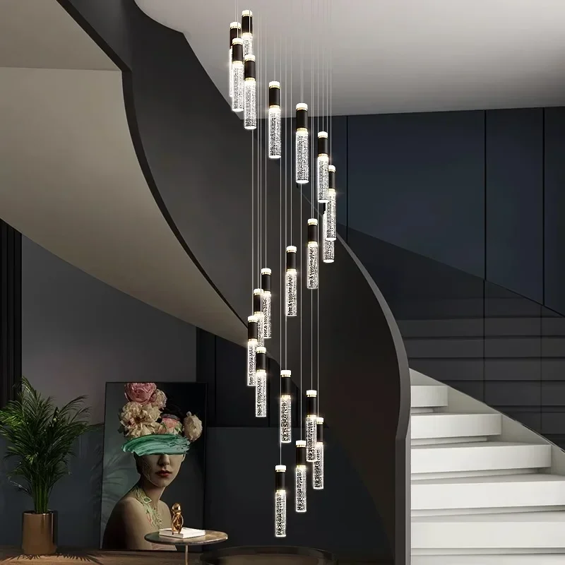 Multi-column Black Gold Light Luxury Duplex Large Chandelier Crystal Rotating Loft Villa Rotating High Staircase Long Chandelier
Multi-column Black Gold Light Luxury Duplex Large Chandelier Crystal Rotating Loft Villa Rotating High Staircase Long Chandelier