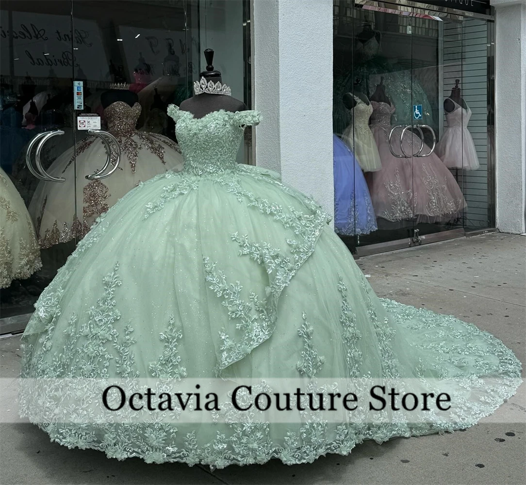 Green Appliques Quinceanera Dresses Ball Gown Bow Off The Shoulder Birthday Dress Women 2024 Special Occasion Gown Customized
Green Appliques Quinceanera Dresses Ball Gown Bow Off The Shoulder Birthday Dress Women 2024 Special Occasion Gown Customized