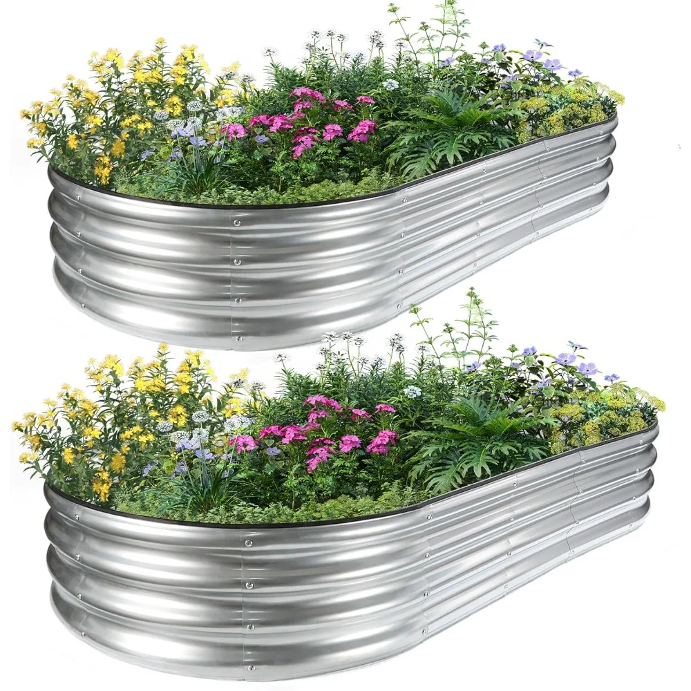 JERIA 2 Pcs 6×3×1ft Oval Raised Garden Bed,Galvanized Raised Garden Bed Kit Outdoor Metal Gardening Planter Box for Vegetable, F
JERIA 2 Pcs 6×3×1ft Oval Raised Garden Bed,Galvanized Raised Garden Bed Kit Outdoor Metal Gardening Planter Box for Vegetable, F