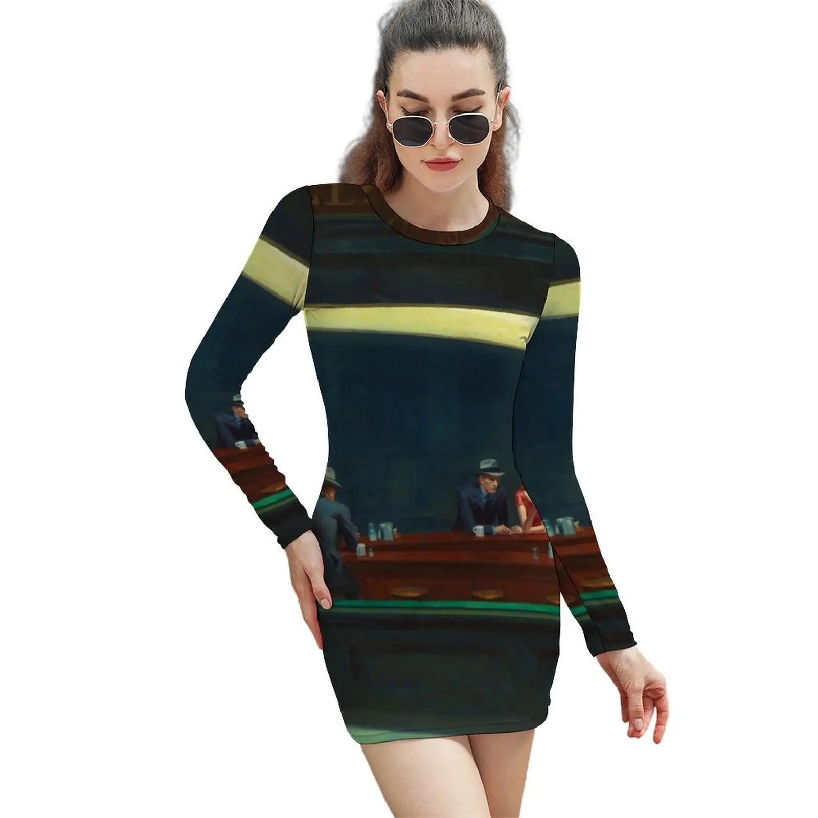 Nighthawks - Edward Hopper Long-Sleeved Sheath Dress dress women summer 2024 Women's summer dress
Nighthawks - Edward Hopper Long-Sleeved Sheath Dress dress women summer 2024 Women's summer dress