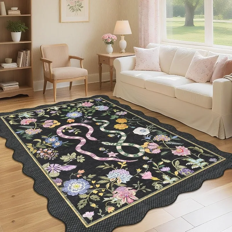 Irregular Snake Floral Print Living Room Carpet Foldable Machine Washable Sofa Coffee Table Anti-slip Floor Mat Bedroom Home Rug
Irregular Snake Floral Print Living Room Carpet Foldable Machine Washable Sofa Coffee Table Anti-slip Floor Mat Bedroom Home Rug