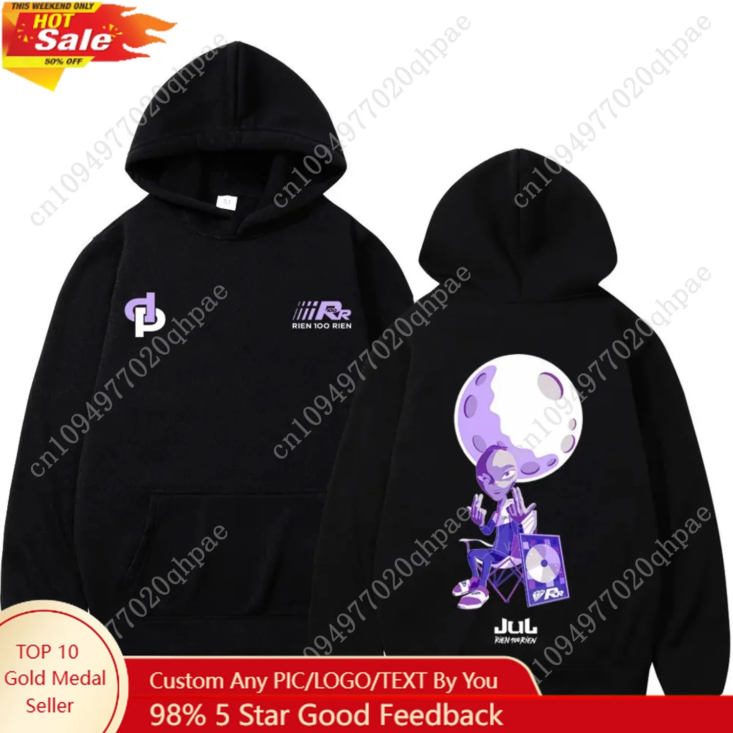 France Rapper Jul Rien 100 Rien Album Merch Hoodies Men Women Clothing Fashion Hip Hop Long-sleeved Sweatshirt Casual Pullovers
France Rapper Jul Rien 100 Rien Album Merch Hoodies Men Women Clothing Fashion Hip Hop Long-sleeved Sweatshirt Casual Pullovers