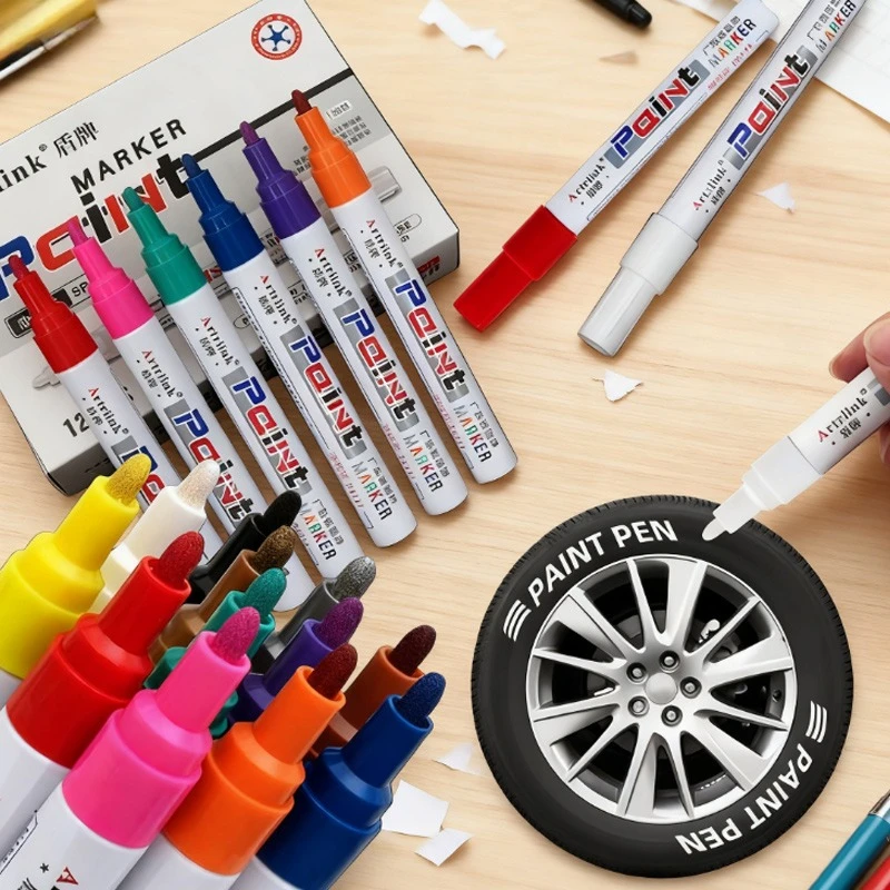 12-color Paint Pen Waterproof Sun-resistant Not Easy To Fade for Tires Wood Metal Stone Glass Painting Graffiti Mark
12-color Paint Pen Waterproof Sun-resistant Not Easy To Fade for Tires Wood Metal Stone Glass Painting Graffiti Mark