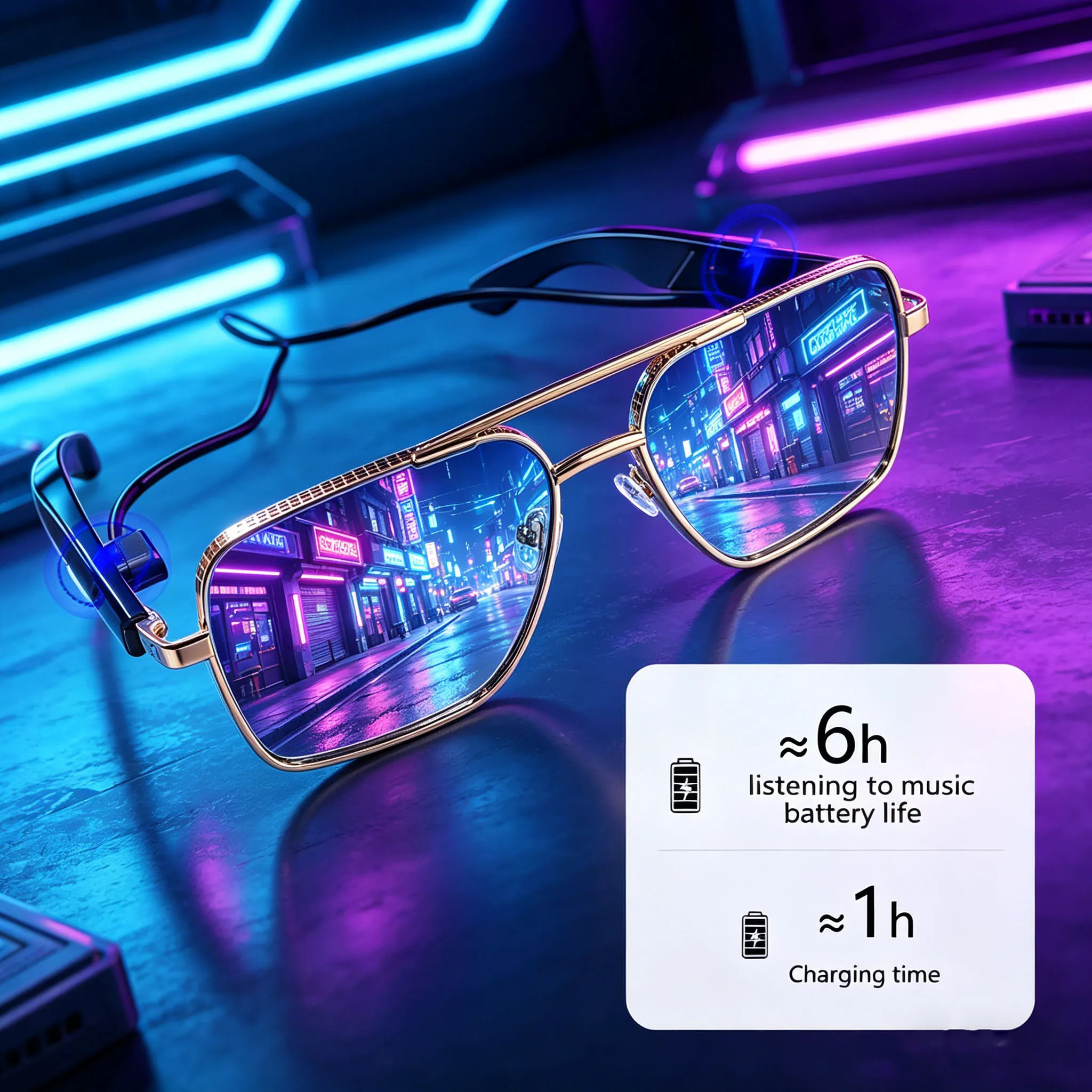 Chic AI Smart Glasses New Fashion Smart Glasses Earphone 2 In 1 Wireless Blue Tooth HD Call Remote Control Photography
Chic AI Smart Glasses New Fashion Smart Glasses Earphone 2 In 1 Wireless Blue Tooth HD Call Remote Control Photography