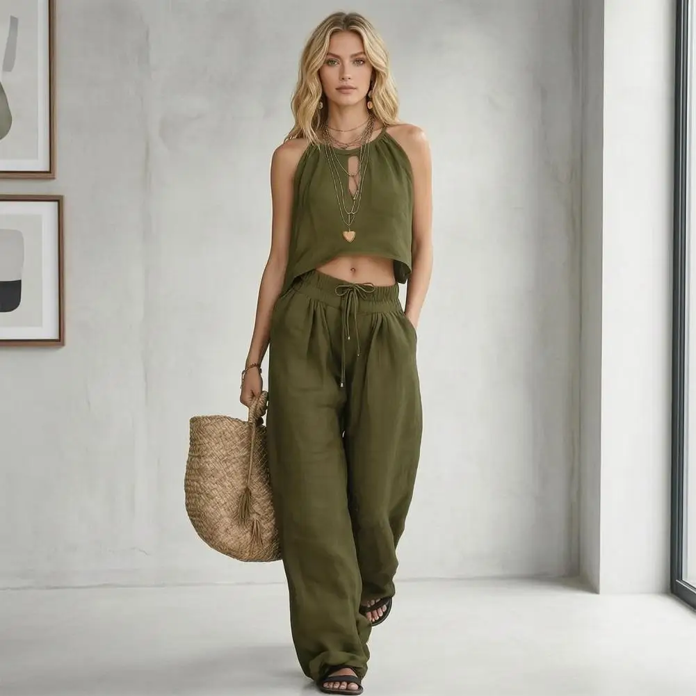 Relaxed Fit Women Clothing Wide Leg Long Fashionable Pants Casual Matching Sets Summer Travel Vacation Lounge Outfits
Relaxed Fit Women Clothing Wide Leg Long Fashionable Pants Casual Matching Sets Summer Travel Vacation Lounge Outfits