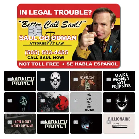 Magic Shark Horrible Movie Killer Billionaire Make Money Japanese Warrior Sticker Film Cover for Credit Card Debit Card