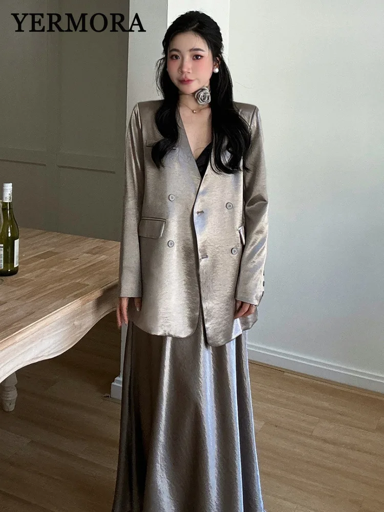 YERMORA Women Two Pieces Set Black Flower Lace Up Elegant Blazer V-neck Long Sleeve Fashion Skirt Spring Summer 2025 New Y14
YERMORA Women Two Pieces Set Black Flower Lace Up Elegant Blazer V-neck Long Sleeve Fashion Skirt Spring Summer 2025 New Y14