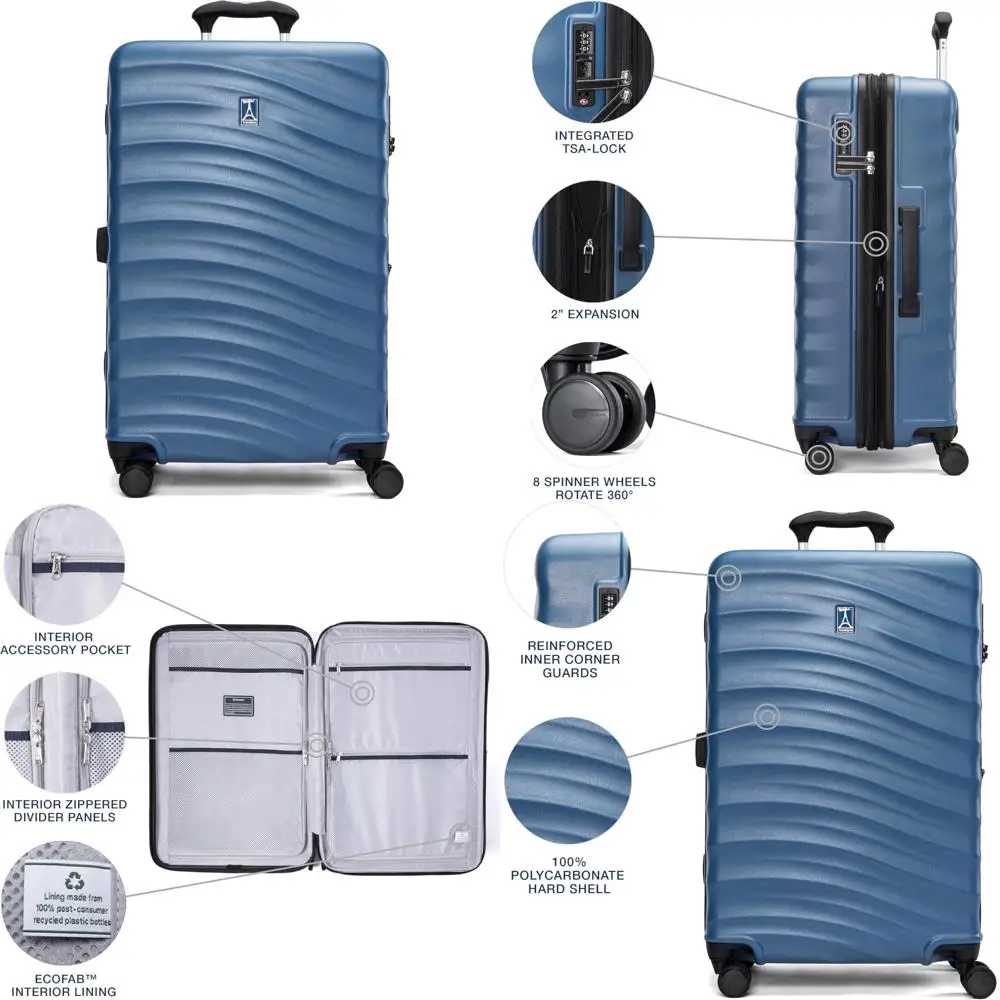 Легкий расширяемый чемодан с твердым корпусом, 8 вращающимися колесами, замком TSA и возможностью подачи воздушных путешествий
Легкий расширяемый чемодан с твердым корпусом, 8 вращающимися колесами, замком TSA и возможностью подачи воздушных путешествий