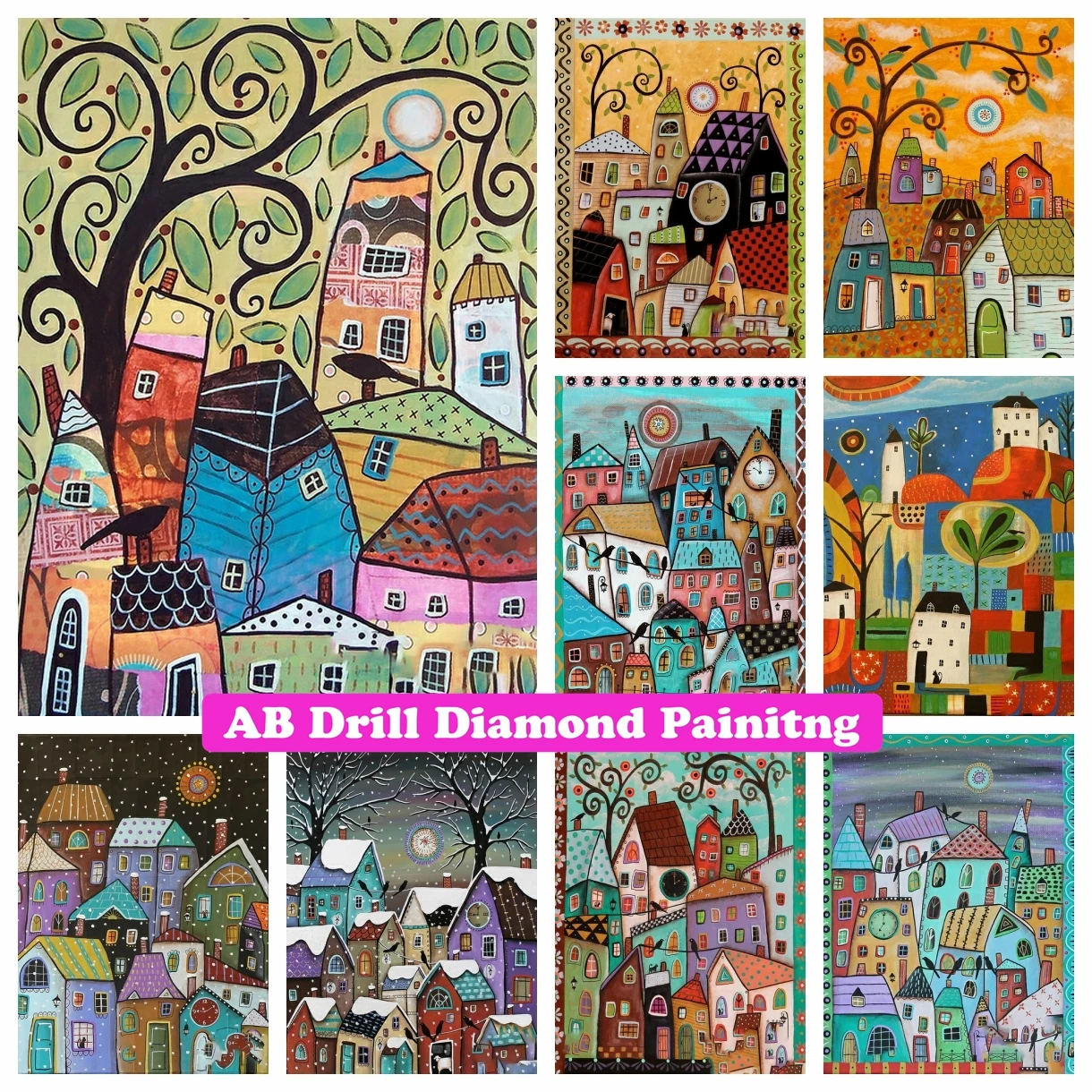 Gingerbread Houses Tree 5D AB Drills Diamond Painting Embroidery Village Abstract Landscape Cross Stitch Hobby Mosaic Home Decor
Gingerbread Houses Tree 5D AB Drills Diamond Painting Embroidery Village Abstract Landscape Cross Stitch Hobby Mosaic Home Decor