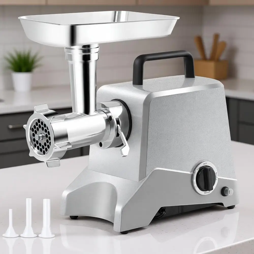 Мощная мясорубка из нержавеющей стали с насадкой для колбас, дисками для измельчения, одобренная ETL, для домашнего и коммерческого использования
Мощная мясорубка из нержавеющей стали с насадкой для колбас, дисками для измельчения, одобренная ETL, для домашнего и коммерческого использования