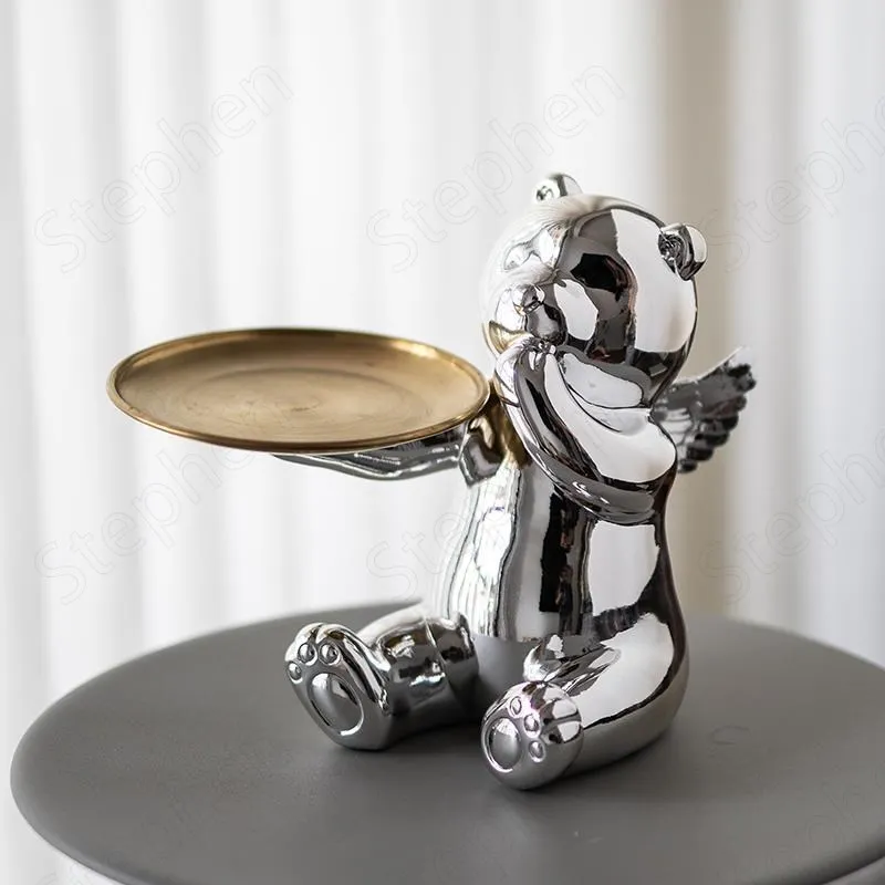 Silver Plated Resin Embellished Bear Ornaments European Modern Animal Decorative Brass Storage Tray Home Living Room Decoration
Silver Plated Resin Embellished Bear Ornaments European Modern Animal Decorative Brass Storage Tray Home Living Room Decoration