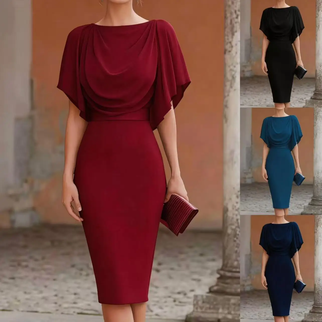 Elegant Bodycon Dresses Satin Formal Evening Gown Slim Fit Ruched Cocktail Dress Matching Set
Elegant Bodycon Dresses Satin Formal Evening Gown Slim Fit Ruched Cocktail Dress Matching Set