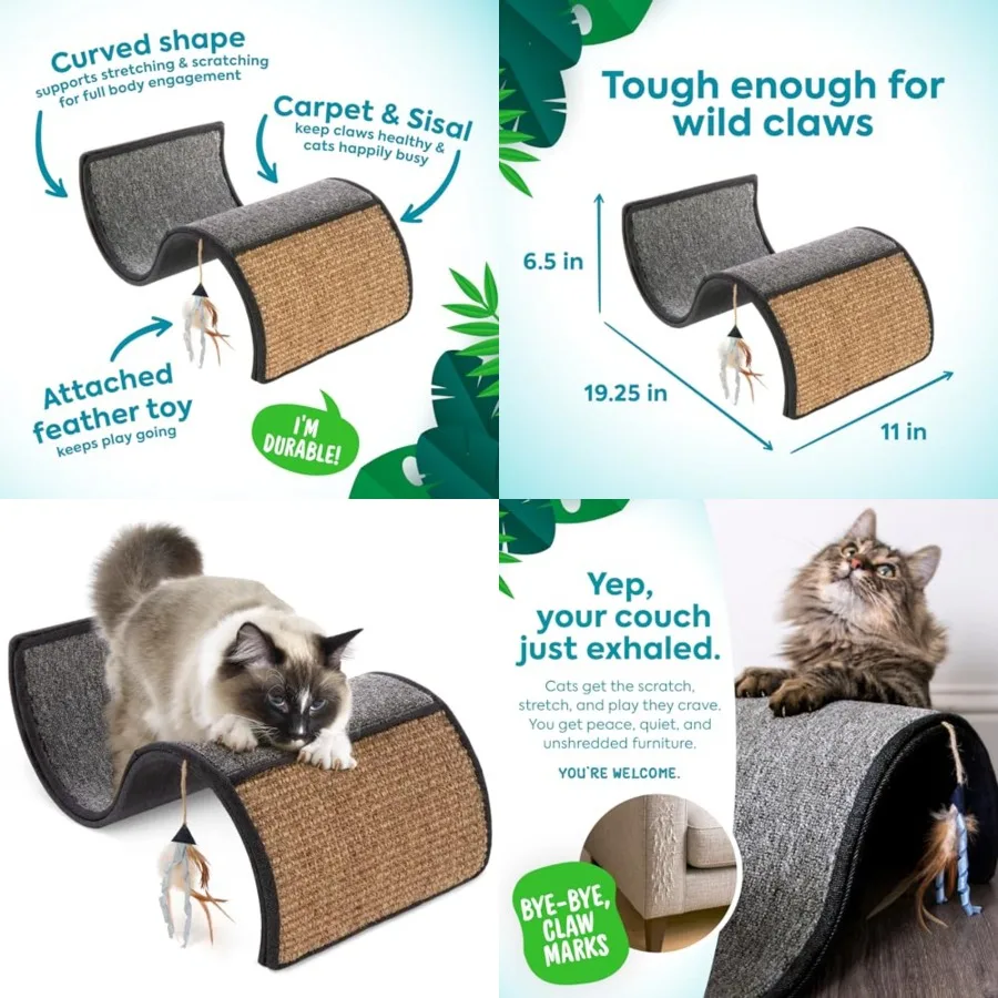 Dream Curl Carpet Cat Scratcher, Dual-Surface Cat Scratching Post, Lounge and Hide Scratchers for Cats and Kittens, Gray, Furni
Dream Curl Carpet Cat Scratcher, Dual-Surface Cat Scratching Post, Lounge and Hide Scratchers for Cats and Kittens, Gray, Furni
