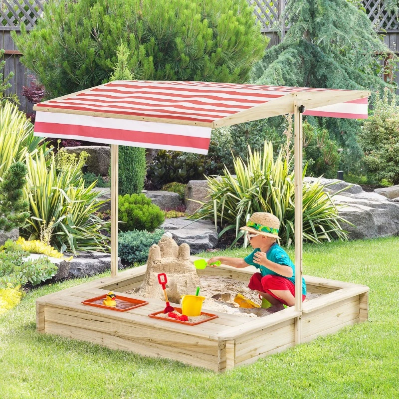 Covered Children Sand Playset Outdoor, W/ Adjustable Canopy Shade, Bottom Liner, Seat, Plastic Basin, Aged 3-8 Years Old
Covered Children Sand Playset Outdoor, W/ Adjustable Canopy Shade, Bottom Liner, Seat, Plastic Basin, Aged 3-8 Years Old