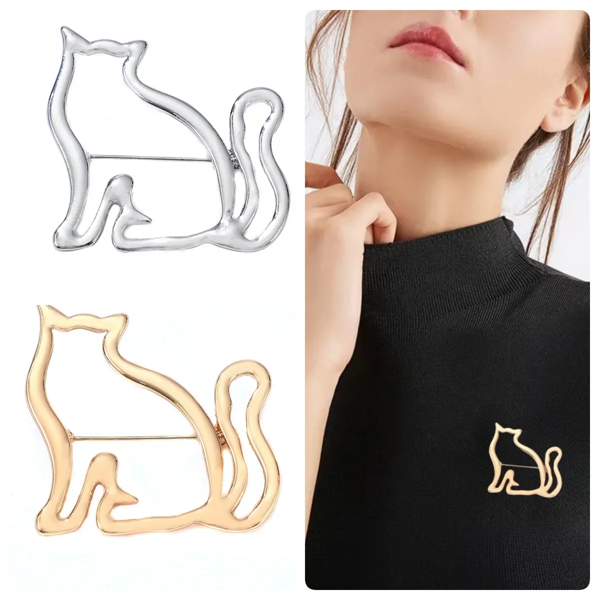 Wholesale Fashionable Personalized Hollowed Out Cat Brooch Cute Versatile Japanese Badge Suits Coats Anti Fading Pins Part Gifts
Wholesale Fashionable Personalized Hollowed Out Cat Brooch Cute Versatile Japanese Badge Suits Coats Anti Fading Pins Part Gifts