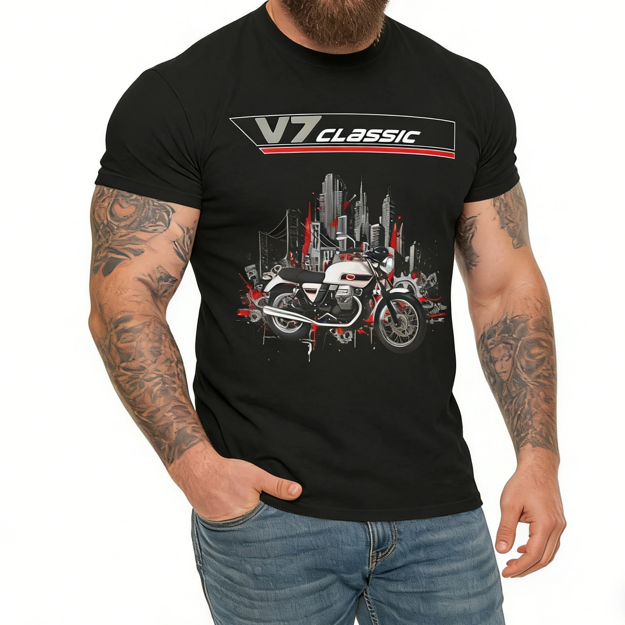 2026 Spring Summer Trendy Men's T-Shirt, MOTO GUZZI Retro Motorcycle Print Cotton Tee, Suitable for Both Outwear & Underwear
2026 Spring Summer Trendy Men's T-Shirt, MOTO GUZZI Retro Motorcycle Print Cotton Tee, Suitable for Both Outwear & Underwear
