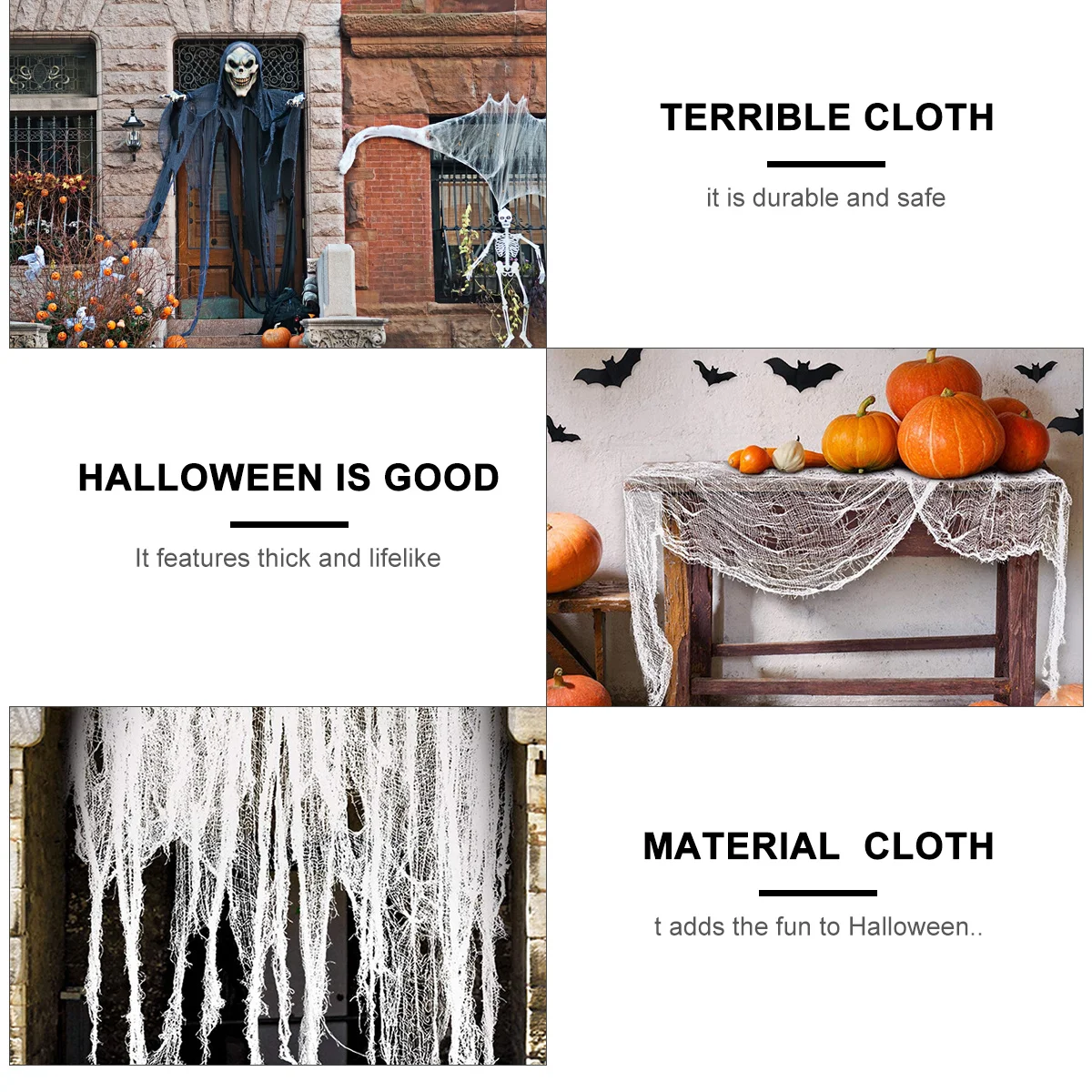 Haunted House Halloween Gauze Safe Thick Lifelike Fabric Door Window Ceiling Decoration Party Supplies Props
Haunted House Halloween Gauze Safe Thick Lifelike Fabric Door Window Ceiling Decoration Party Supplies Props