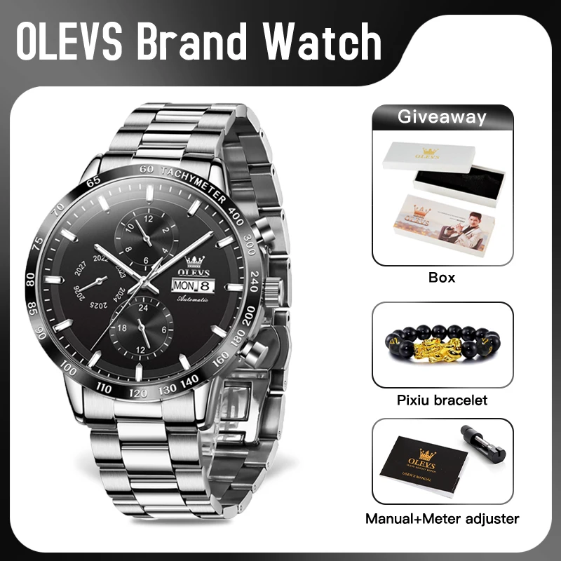 OLEVS 6683 Mens Watch Classic Original Brand Automatic Mechanical Wristwatch Multifunctional Chronograph Waterproof Gifts Reloj
OLEVS 6683 Mens Watch Classic Original Brand Automatic Mechanical Wristwatch Multifunctional Chronograph Waterproof Gifts Reloj