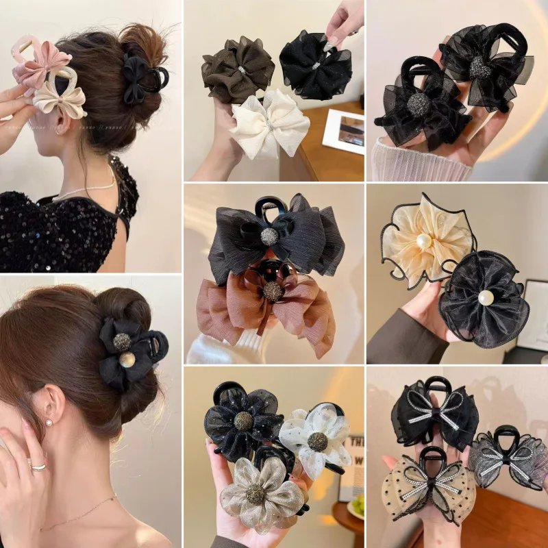 Internet Celebrity Korean Mesh Flower Hair Claw for Women Back Head Clip Advanced Sense Sweet Gentle French Updo Shark Clip
Internet Celebrity Korean Mesh Flower Hair Claw for Women Back Head Clip Advanced Sense Sweet Gentle French Updo Shark Clip