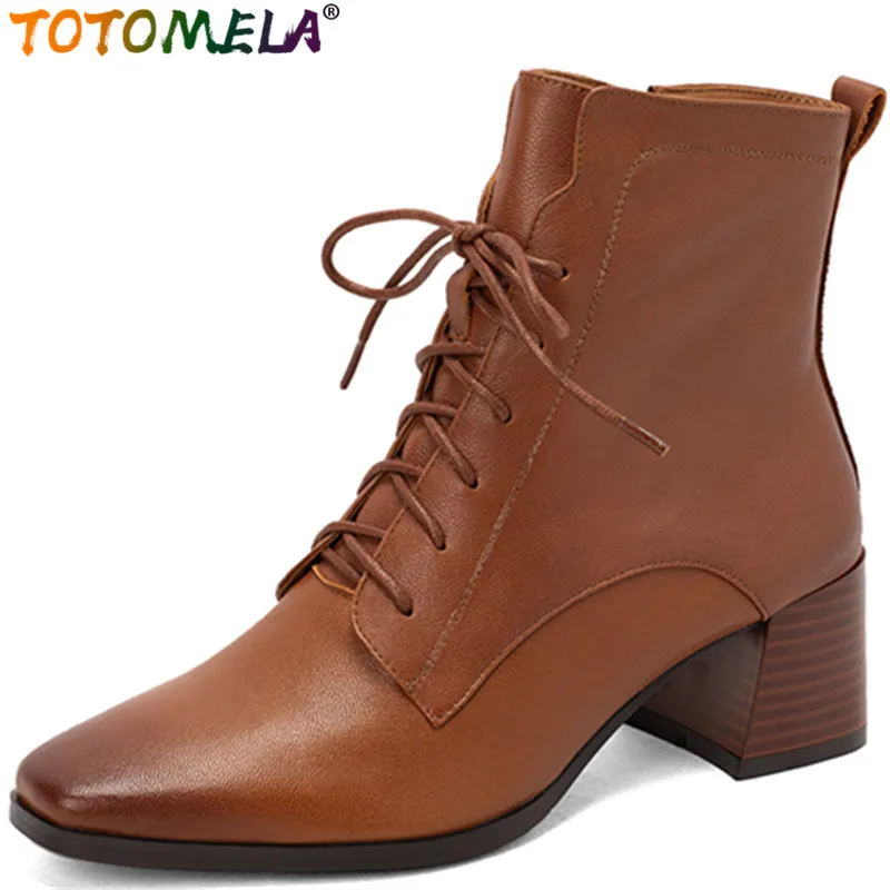 TOTOMELA 2022 Size 33-43 New Vintage Zipper Ankle Boots Winter Genuine Leather Women Boots Thick High Heels Dress Shoes
TOTOMELA 2022 Size 33-43 New Vintage Zipper Ankle Boots Winter Genuine Leather Women Boots Thick High Heels Dress Shoes