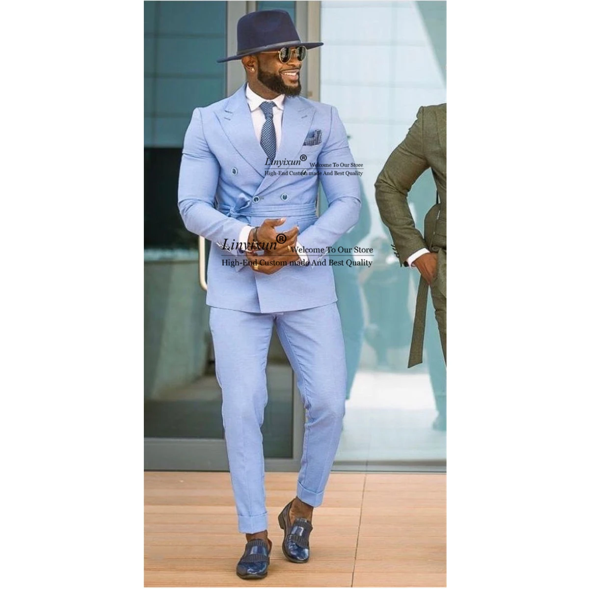 Blue Men Suit for Wedding Double Breasted Slim Fit 2 Pieces Peaked Lapel Best Men Blazer Fashion Party Outfit Ensembles Homme
Blue Men Suit for Wedding Double Breasted Slim Fit 2 Pieces Peaked Lapel Best Men Blazer Fashion Party Outfit Ensembles Homme